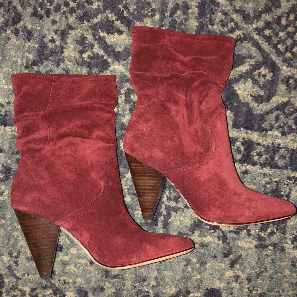 Joie Gabbissey Suede Boots - Blackberry